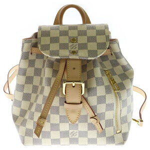 Louis Vuitton Damier Supero Backpack Ivory White Brown Leather